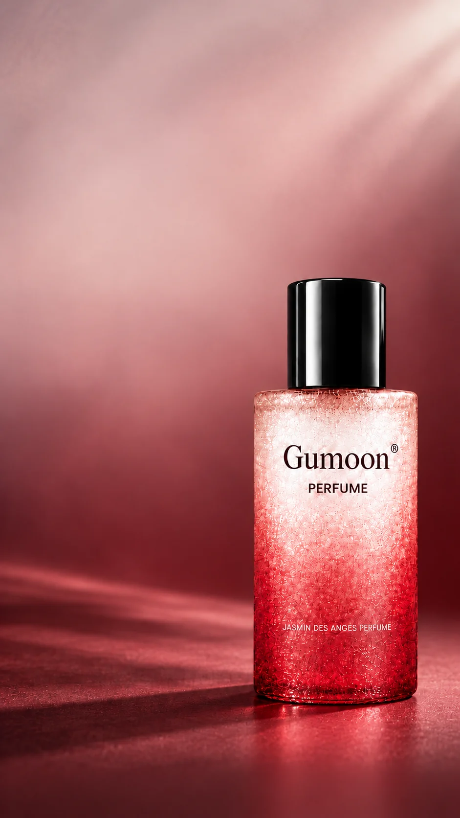 Celestial Bloom perfume in a light and shadow setting